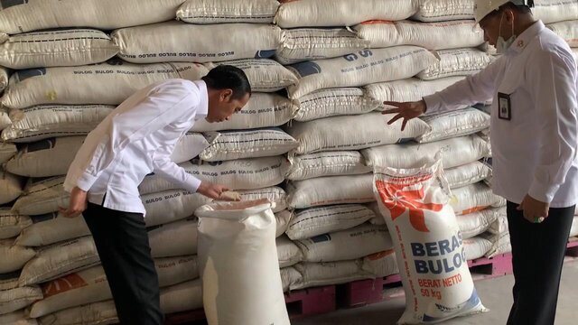 Jokowi Cek Gudang Beras, Mentan: Sesuai Perintah Presiden Kondisi Beras Kita Aman